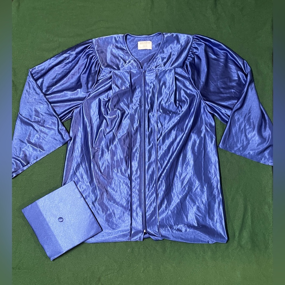 Blue Graduation Gown and Cap Set